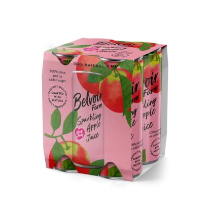 Belvoir Sparkling Pink Lady Apple Juice Can 4pack