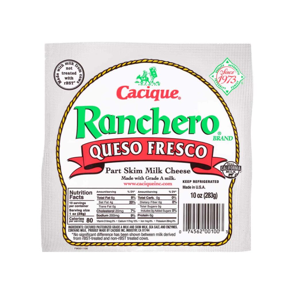 Cacique Ranchero Queso Fresco 283g Gan Teck Kar Investments Pte Ltd