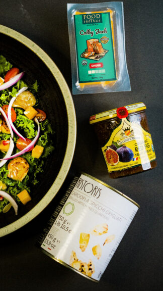 Recipe_Grilled-Artichoke-&-Colby-Jack-Kale-Salad with Honey Fig Vinaigrette