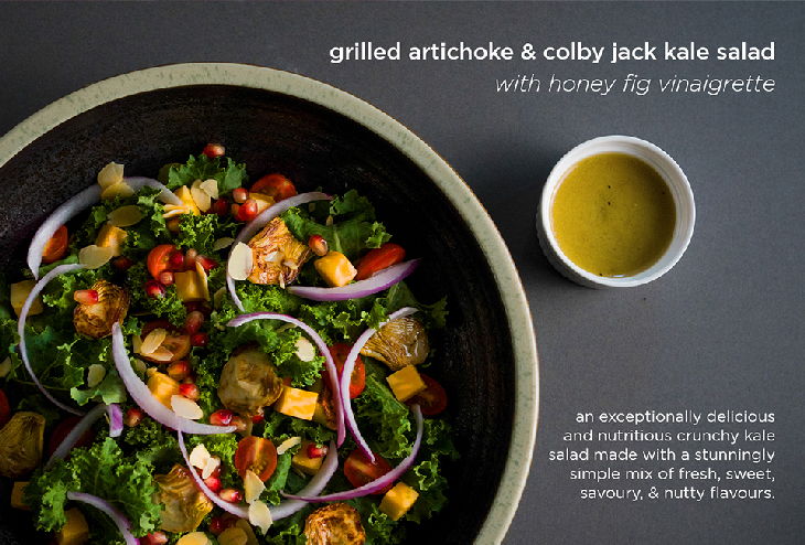 Grilled Artichoke and Colby Jack Salad with Honey Fig Vinaigrette